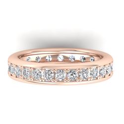 1.33 CTW Certified VS/SI Diamond Eternity Band Mens 14K Rose Gold - REF-127Y6N - 30331