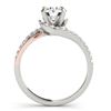 Image 4 : 1.37 CTW Certified VS/SI Diamond Bypass Solitaire 2Pc Set Two Tone 14K White & Rose Gold - REF-210M2