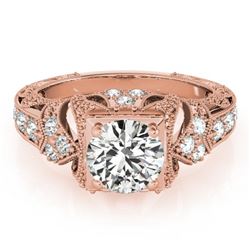 1.25 CTW Certified VS/SI Diamond Solitaire Antique Ring 18K Rose Gold - REF-399H5W - 27298