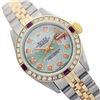 Image 1 : Rolex Ladies Two Tone 14K Gold/SS, Diam Dial & Diam/Ruby Bezel, Saph Crystal - REF-368N7F