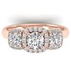 Image 1 : 1.55 CTW Certified VS/SI Diamond Solitaire 3 Stone Ring 14K Rose Gold - REF-182K5R - 30427