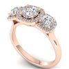 Image 2 : 1.55 CTW Certified VS/SI Diamond Solitaire 3 Stone Ring 14K Rose Gold - REF-182K5R - 30427