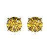 Image 1 : 1.08 CTW Certified Intense Yellow SI Diamond Solitaire Stud Earrings 10K Yellow Gold - REF-141T8X - 