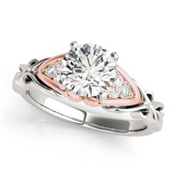 1.35 CTW Certified VS/SI Diamond Solitaire Ring 18K White & Rose Gold - REF-498X2T - 27829