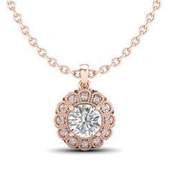 1.15 CTW VS/SI Diamond Solitaire Art Deco Stud Necklace 18K Rose Gold - REF-315W2H - 37056