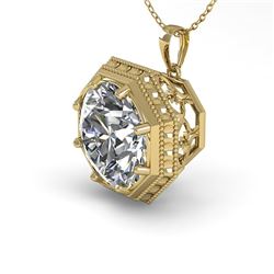 1.50 CTW VS/SI Diamond Solitaire Necklace 18K Yellow Gold - REF-525H6W - 36010