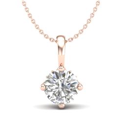 0.82 CTW VS/SI Diamond Solitaire Art Deco Stud Necklace 18K Rose Gold - REF-180K2R - 37026