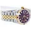 Image 2 : Rolex Men's Two Tone 14K Gold/SS, QuickSet, Diam/Ruby Dial & Diam/Ruby Bezel - REF-474M5H