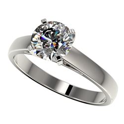 1.50 CTW Certified H-SI/I Quality Diamond Solitaire Engagement Ring 10K White Gold - REF-410F9M - 33