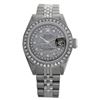 Image 3 : Rolex Ladies Stainless Steel, Diamond Dial & Diamond Bezel, Saph Crystal - REF-363M3H