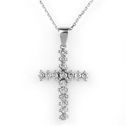 0.75 CTW Certified VS/SI Diamond Necklace 18K White Gold - REF-67X5T - 10570