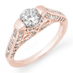 1.42 CTW Certified VS/SI Diamond Ring 14K Rose Gold - REF-205Y3N - 11254