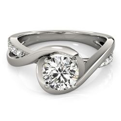 0.65 CTW Certified VS/SI Diamond Solitaire Ring 18K White Gold - REF-133M3F - 27450