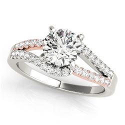 1.4 CTW Certified VS/SI Diamond Solitaire Ring 18K White & Rose Gold - REF-392T5X - 27935