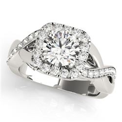2 CTW Certified VS/SI Diamond Solitaire Halo Ring 18K White Gold - REF-548T2X - 26194
