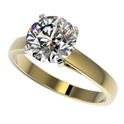 2.55 CTW Certified H-SI/I Quality Diamond Solitaire Engagement Ring 10K Yellow Gold - REF-883Y6N - 3