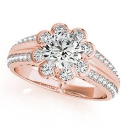 2.05 2.05 CTW Certified VS/SI Diamond Solitaire Halo Ring 18K Rose Gold - REF-612T6X - 27037