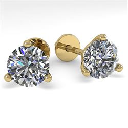 1.50 CTW Certified VS/SI Diamond Stud Earrings 14K Yellow Gold - REF-290W2H - 38315
