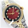 Image 1 : Rolex Ladies Two Tone 14K Gold/SS, Diam Dial & Diam/Ruby Bezel, Saph Crystal - REF-368M7H