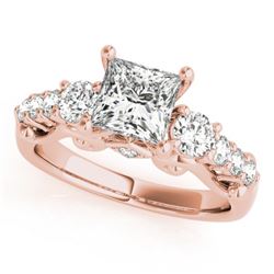 1.75 CTW Certified VS/SI Diamond 3 Stone Princess Cut Ring 18K Rose Gold - REF-447R8K - 27997