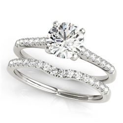 1.07 CTW Certified VS/SI Diamond Solitaire 2Pc Wedding Set 14K White Gold - REF-197N3Y - 31739