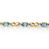 Image 2 : 2.76 CTW Blue Topaz & Diamond Bracelet 10K Yellow Gold - REF-28M2F - 12913