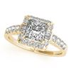 Image 2 : 2.02 CTW Certified VS/SI Princess Diamond 2Pc Set Solitaire Halo 14K Yellow Gold - REF-463K3R - 3139