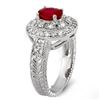 Image 2 : 1.93 CTW Ruby & Diamond Ring 18K White Gold - REF-96R5K - 11026