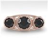 Image 1 : 2 CTW Past Present Future Black Diamond Ring 18K Rose Gold - REF-90N4Y - 36074