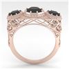 Image 4 : 2 CTW Past Present Future Black Diamond Ring 18K Rose Gold - REF-90N4Y - 36074