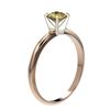 Image 4 : 0.55 CTW Certified Intense Yellow SI Diamond Solitaire Engagement Ring 10K Rose Gold - REF-58K2R - 3