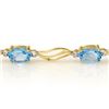 Image 2 : 8.02 CTW Blue Topaz & Diamond Bracelet Solid 10K Yellow Gold - REF-35X5T - 10827