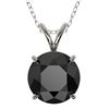 Image 1 : 2.09 CTW Fancy Black VS Diamond Solitaire Necklace 10K White Gold - REF-54M2F - 36811