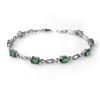 Image 1 : 4.11 CTW Emerald & Diamond Bracelet 14K White Gold - REF-58M2F - 14181