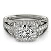 Image 1 : 1.3 CTW Certified VS/SI Diamond Solitaire Halo Ring 18K White Gold - REF-388M8F - 26551