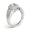 Image 4 : 1.3 CTW Certified VS/SI Diamond Solitaire Halo Ring 18K White Gold - REF-388M8F - 26551