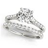 Image 1 : 1.45 CTW Certified VS/SI Diamond Solitaire 2Pc Wedding Set 14K White Gold - REF-373M8F - 31694