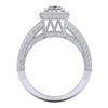 Image 4 : 3.5 CTW Princess VS/SI Diamond Solitaire Micro Pave Ring 18K White Gold - REF-581W8H - 37166