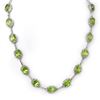 Image 1 : 45.0 CTW Peridot & Diamond Necklace 14K White Gold - REF-424R4K - 10314