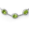 Image 2 : 45.0 CTW Peridot & Diamond Necklace 14K White Gold - REF-424R4K - 10314