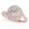 Image 2 : 2.48 CTW Certified VS/SI Diamond 2Pc Wedding Set Solitaire Halo 14K Rose Gold - REF-547M6F - 31305