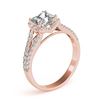 Image 4 : 2.05 CTW Certified VS/SI Princess Diamond Solitaire Halo Ring 18K Rose Gold - REF-661K4R - 27109