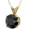 Image 2 : 2 CTW Fancy Black VS Diamond Solitaire Necklace 10K Yellow Gold - REF-52M4F - 33235