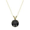 Image 4 : 2 CTW Fancy Black VS Diamond Solitaire Necklace 10K Yellow Gold - REF-52M4F - 33235