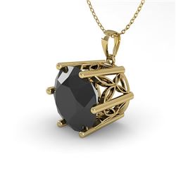 2 CTW Black Diamond Solitaire Necklace 18K Yellow Gold - REF-65Y5N - 35878
