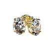 Image 4 : 1 CTW Certified VS/SI Quality Oval Diamond Solitaire Stud Earrings 10K Yellow Gold - REF-143M6F - 33