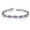 Image 1 : 12.04 CTW Tanzanite & Diamond Bracelet 10K White Gold - REF-95X3T - 13806