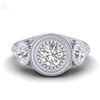 Image 2 : 1.06 CTW VS/SI Diamond Solitaire Art Deco 3 Stone Ring 18K White Gold - REF-180X2T - 36893