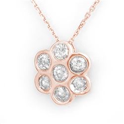 0.90 CTW Certified VS/SI Diamond Necklace 14K Rose Gold - REF-67F6M - 11273