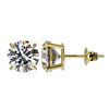 Image 2 : 2.59 CTW Certified H-SI/I Quality Diamond Solitaire Stud Earrings 10K Yellow Gold - REF-356R4K - 366